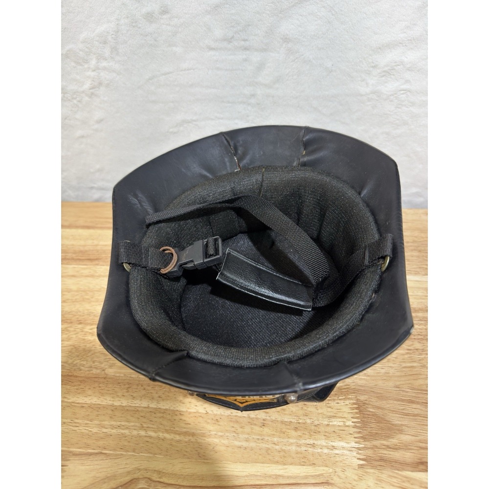 Bowl Half Helmet Leather w/‎ Studs Novelty Chopper Harley Davidson Vintage - Picture 5 of 5